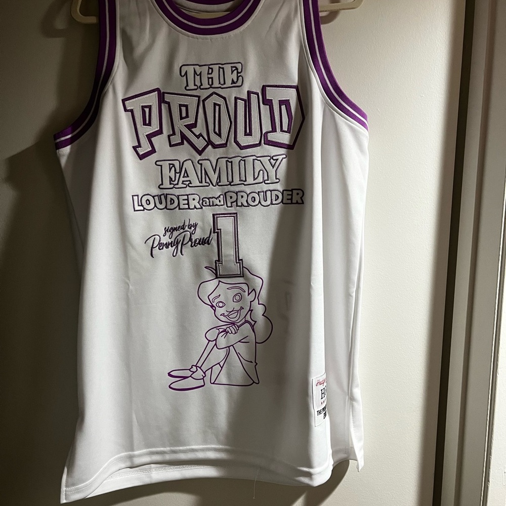 The Proud Family White and Purple Men's Jersey
